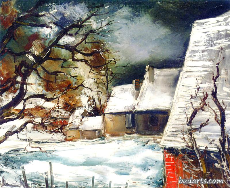 雪地里的小村庄