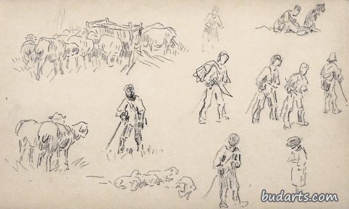 绵羊和牧羊人的习作