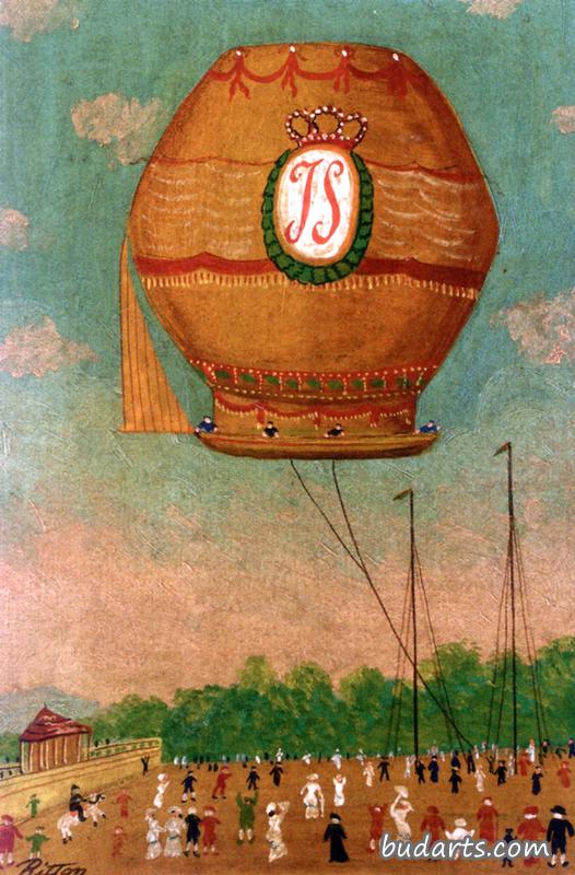 1784年7月7日在维也纳Prater举行的奥地利第一次航空静止实验