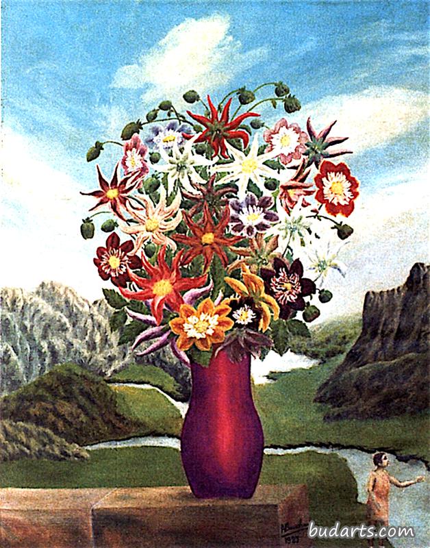风景中的花瓶