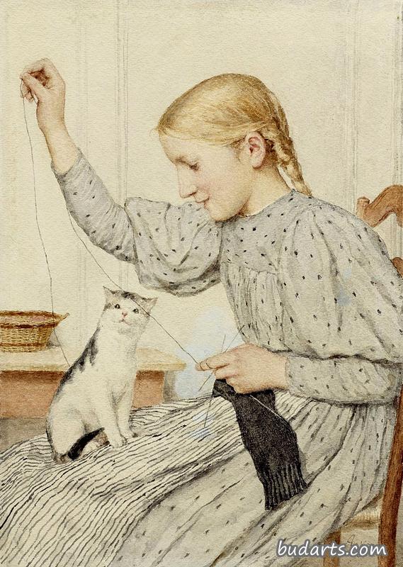 女孩和猫