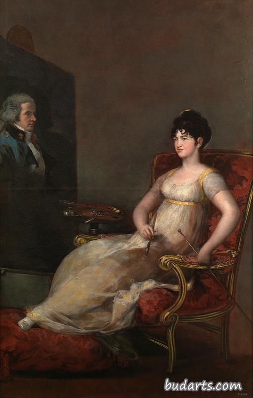 Maria Tomaso Palafox y Portocarrero, Marchioness of Villafranca, Painting her Husband Maria Tomaso Palafox y Portocarrero, Marchioness of Villafranca, Painting her Husband