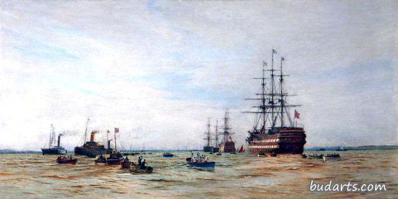1891年6月11日,“康威”号和“伍斯特”号皇家海军学员在默西岛的首次划船比赛 1891年6月11日,“康威”号和“伍斯特”号皇家海军学员在默西岛的首次划船比赛