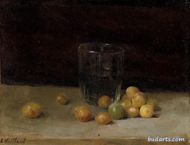 樱桃李子静物画