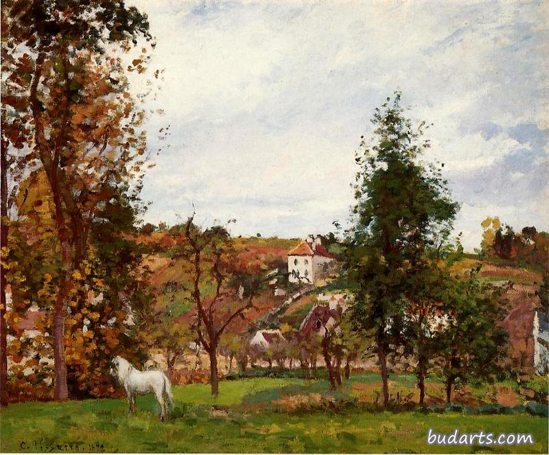 Landscape with a White Horse in a Meadow, L'Hermitage