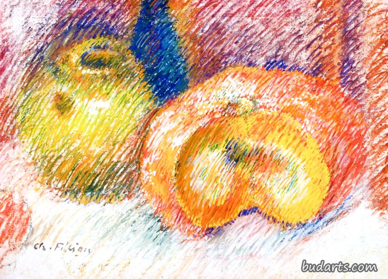 南瓜锅静物画