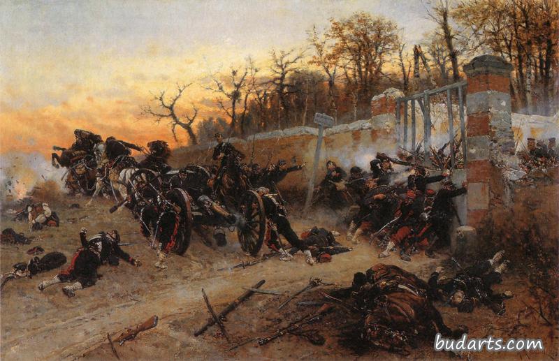 在1870年的啤酒城21日，保卫布泽瓦尔的龙博约酒庄大门