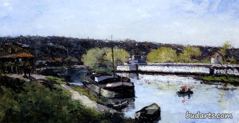 Barge on the Seine at Bas-Meudon