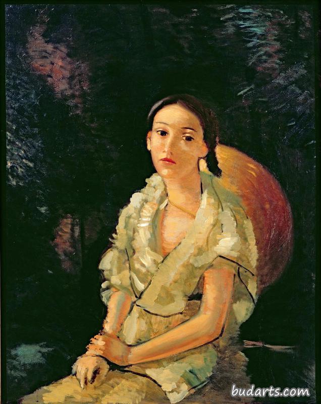 画家的侄女，坐着