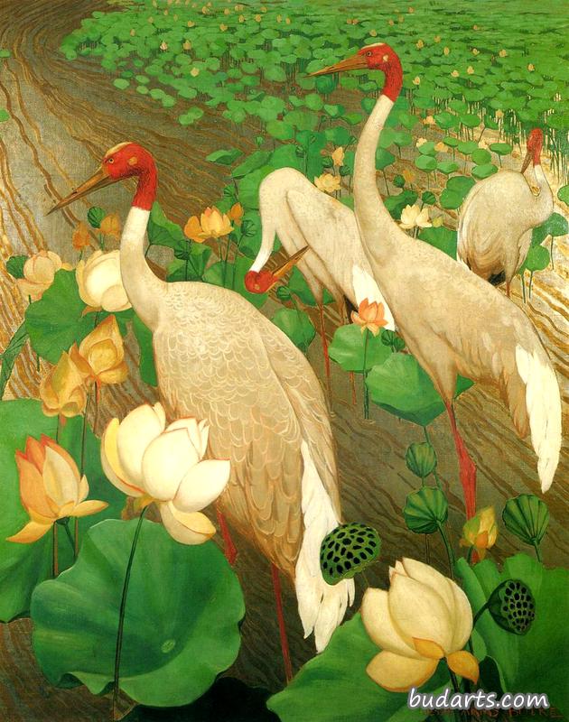仙鹤莲花