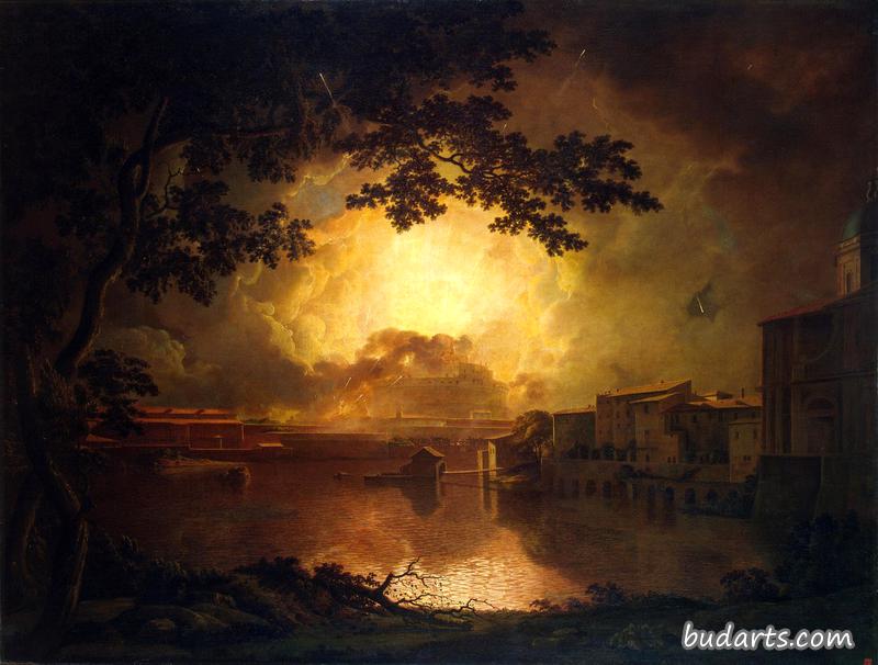 Firework Display at the Castel Sant'Angelo, Rome (La Girandola)