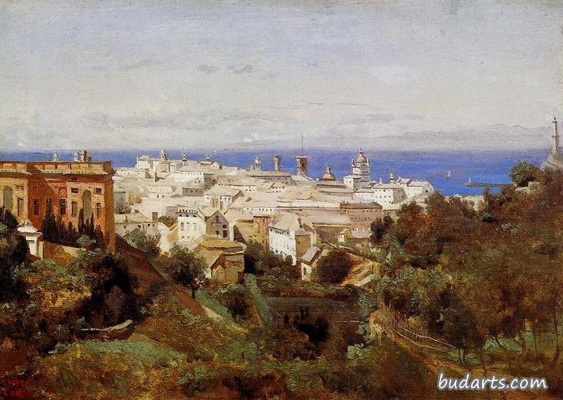 View of Genoa from the Promenade of Acqua Sola