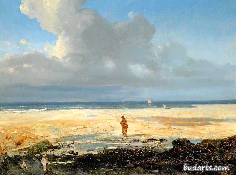 法国滨海博洛涅附近的海岸素描
