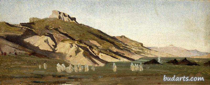 北非山区，贝都因人营地