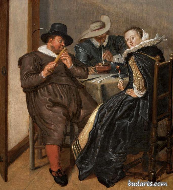 Merry Company with Flutist