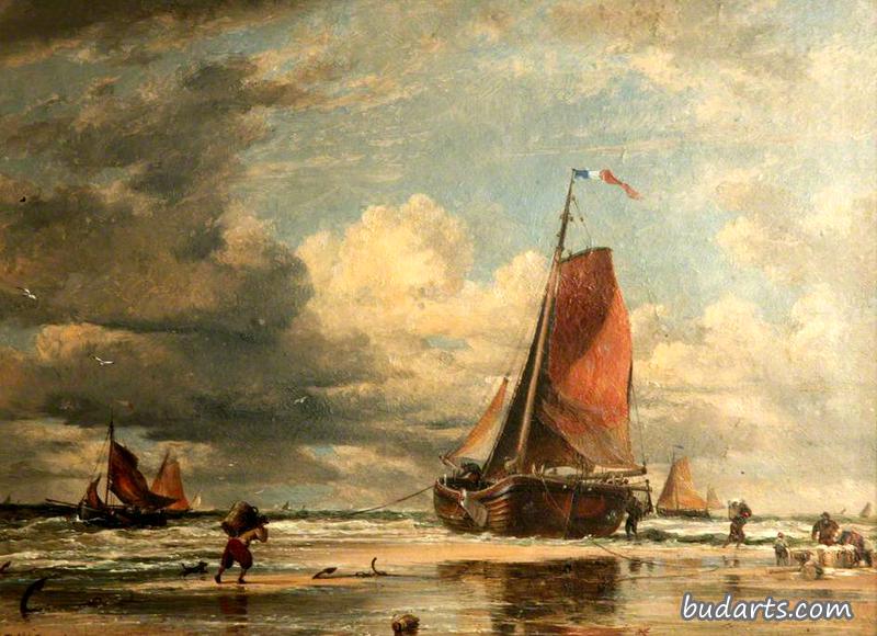 On the Shore at Scheveling – Low Water
