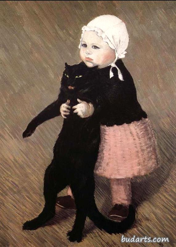 女孩和猫