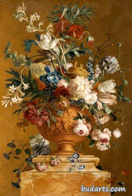 静物画：陶罐里的花