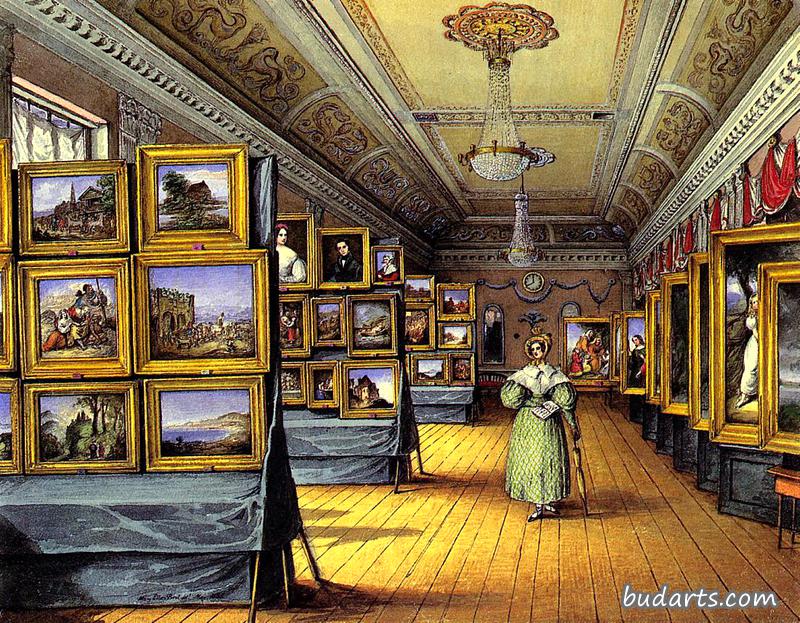 Interior of the Great Room at the Hotel du Chevald d'Or, Frankfurt A/M, Open for the Exhibition of Pictures, May 1835 Interior of the Great Room at the Hotel du Chevald d'Or, Frankfurt A/M, Open for the Exhibition of Pictures, May 1835