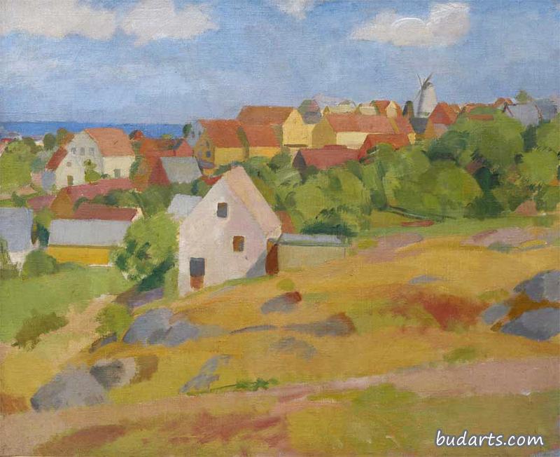 View over Gudhjem, Bornholm, Denmark
