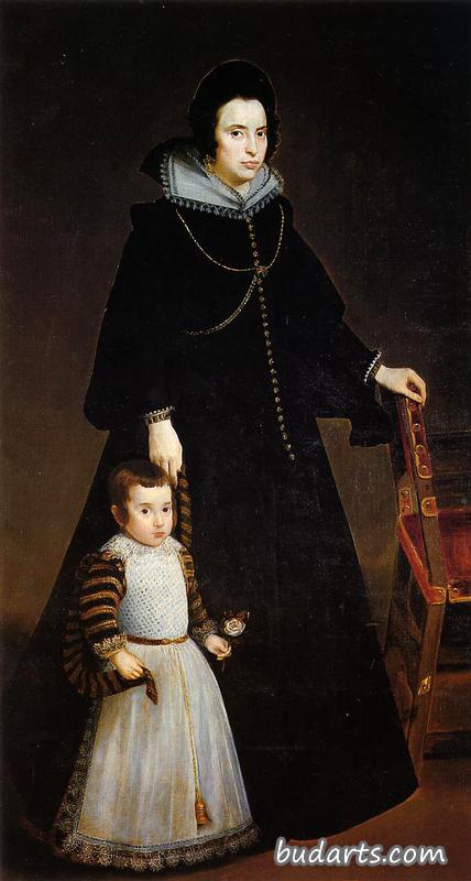 Antonia de Ipeñarrieta y Galdós with her Son, Luis