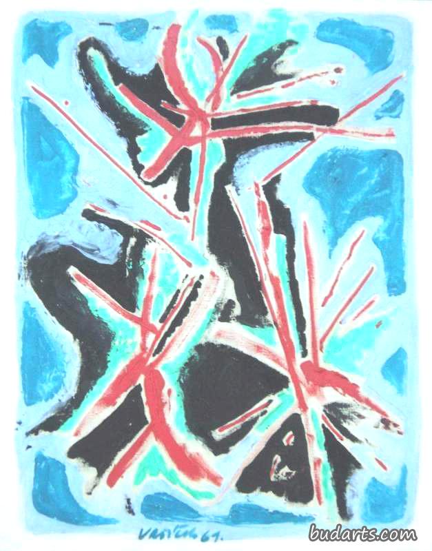 蓝色绘画