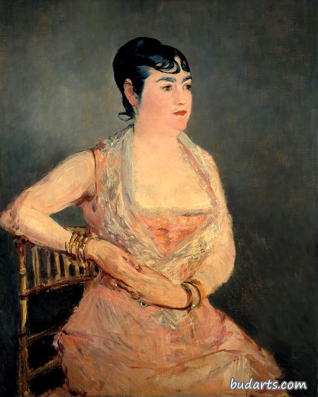 着粉红衣服的女郎