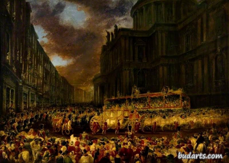 1837年11月，维多利亚女王首次国事访问伦敦，途经圣保罗