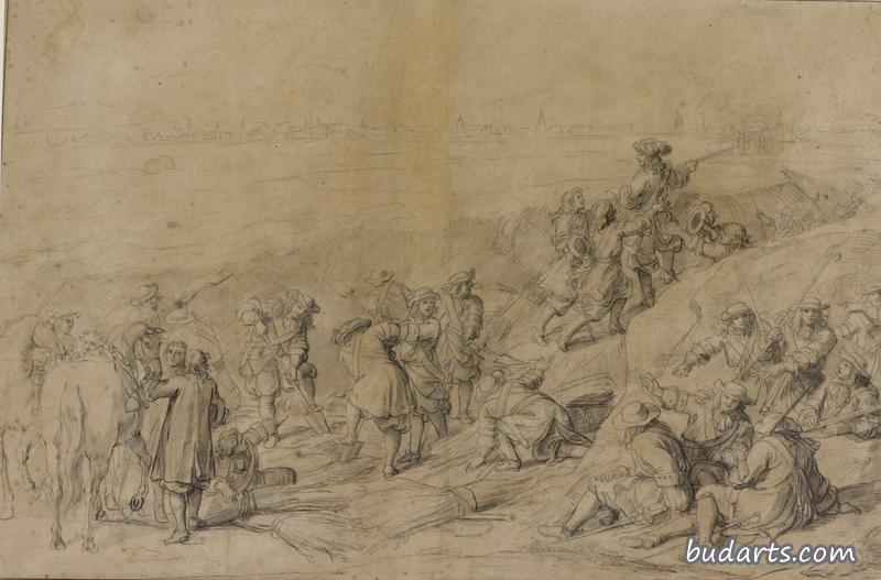 1667年,路易十四在图尔奈被围困期间参观战壕 1667年,路易十四在图尔奈被围困期间参观战壕