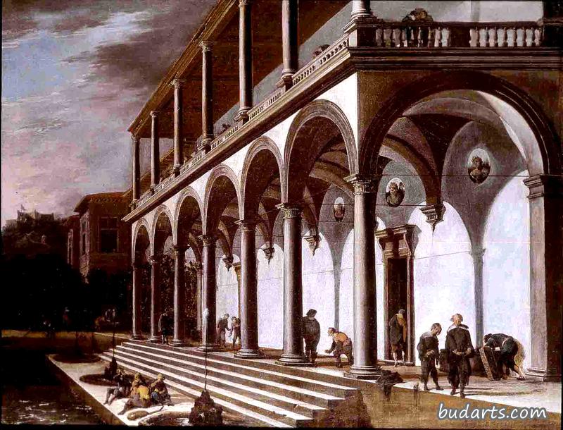 A View of the Villa Poggioreale, Naples