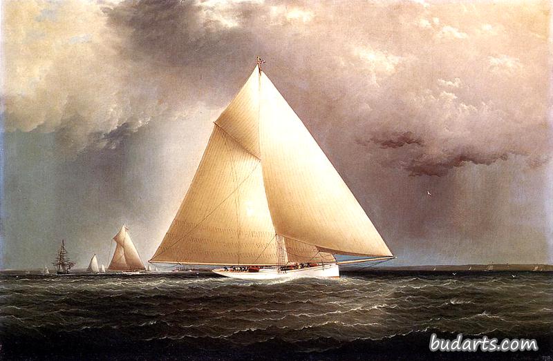 'Gracie', 'Vision' and 'Cornelia' rounding Sandy Hook in the New York Yacht Club Regatta of June 11, 1874 'Gracie', 'Vision' and 'Cornelia' rounding Sandy Hook in the New York Yacht Club Regatta of June 11, 1874