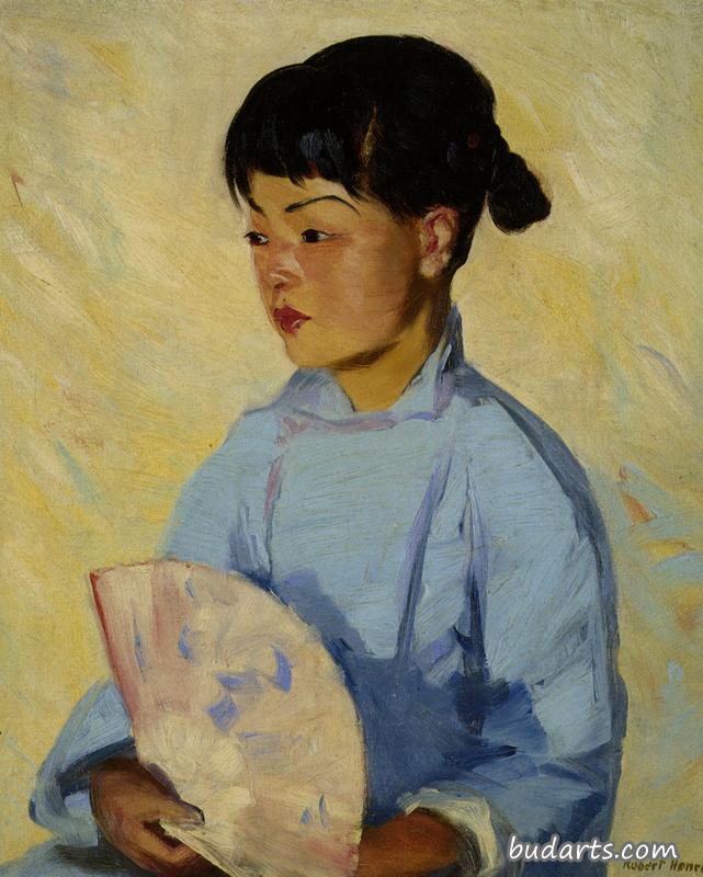 中国扇子女孩