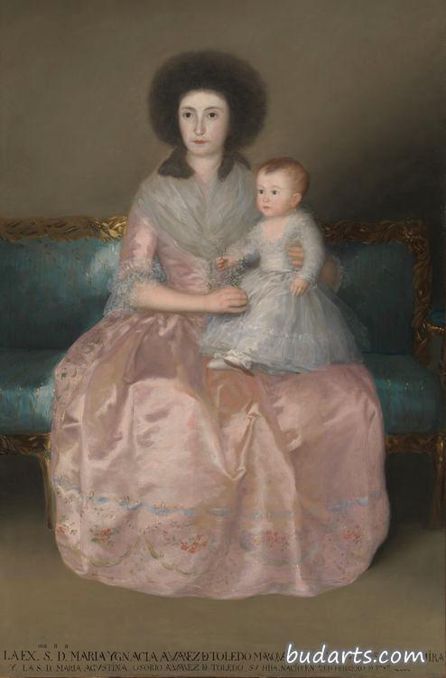 Condesa de Altamira and Her Daughter, María Agustina