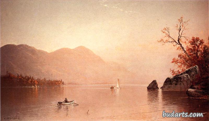 秋雾，乔治湖，纽约