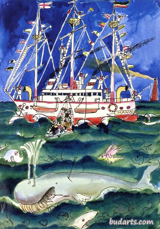 “Muggeli”03的图画书（带鲸鱼的渔船）
