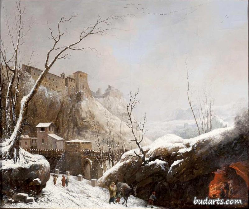 A Winter Landscape with the Convent of San Cosimato near Tivoli