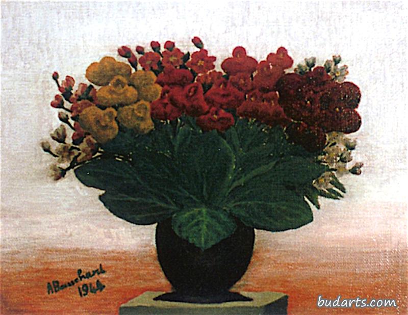 黑花瓶里的花