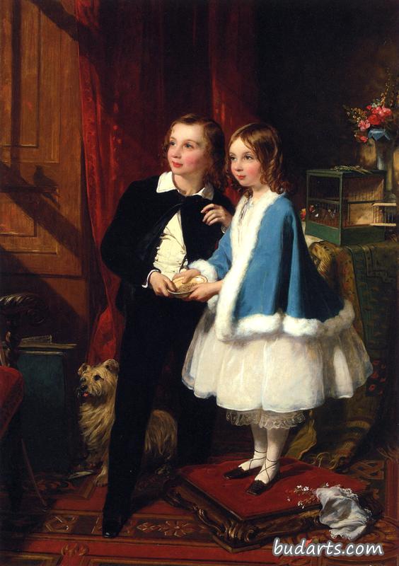 Lord Almeric Athelstan Spencer-Churchill and Lady Clementina Spencer-Churchill, the Children of George Spencer-Churchill, 6th Duke of Marlborough, and His Second Wife, Charlotte Augusta Lord Almeric Athelstan Spencer-Churchill and Lady Clementina Spencer-Churchill, the Children of George Spencer-Churchill, 6th Duke of Marlborough, and His Second Wife, Charlotte Augusta