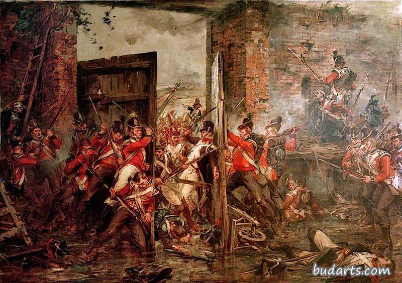 Closing the Gates at Hougoumont, 1815