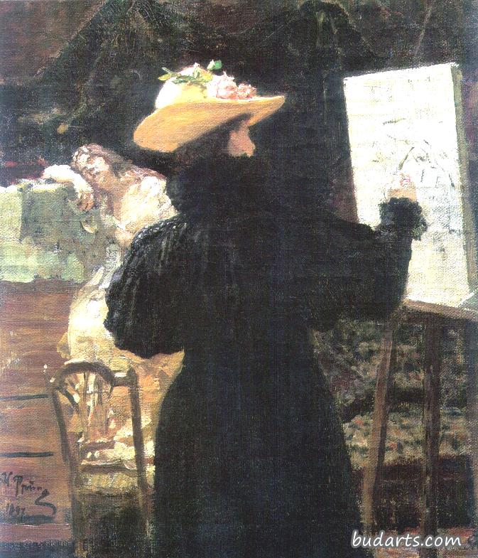 M.K. Teenisheva at work