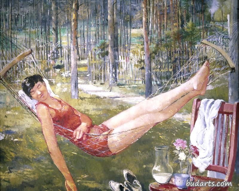 吊床上的女人