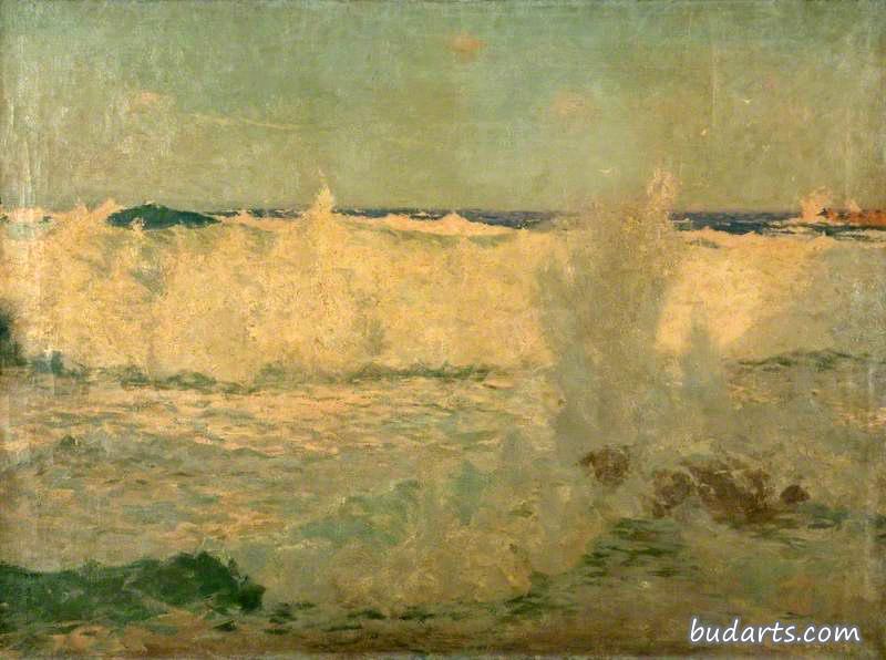 海浪，圣艾夫斯，康沃尔