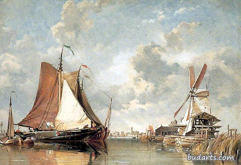 Dutch Saw Mill and Shipping on the Zuyder Zee