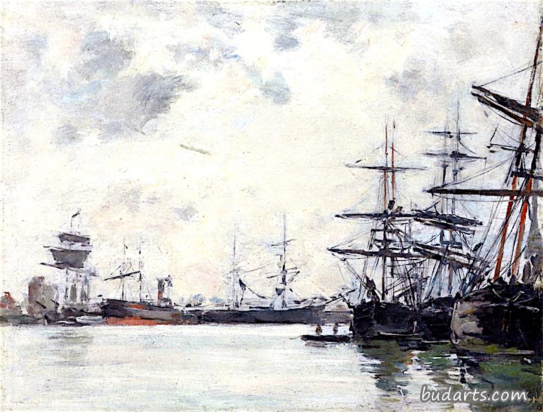 海港，港口，晨间效应