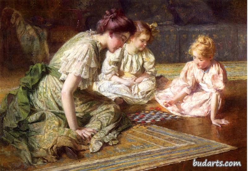 母女下棋