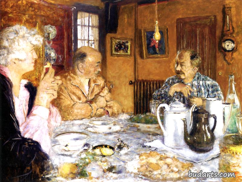 与亨利·让·拉罗什在莱夫桥圣约翰大厦共进午餐 与亨利·让·拉罗什在莱夫桥圣约翰大厦共进午餐