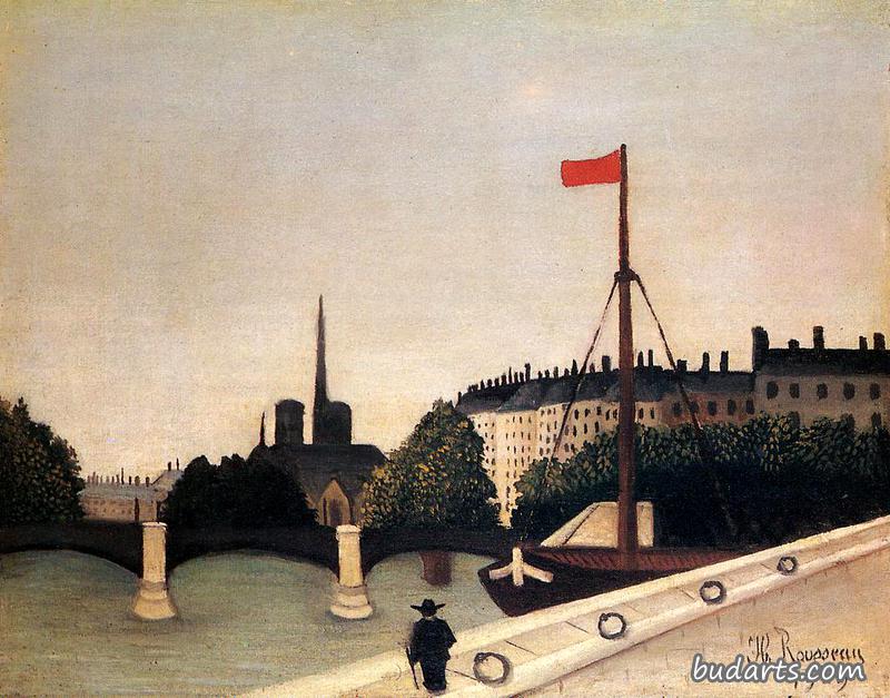 圣母院:从亨利四世码头看圣路易斯岛 圣母院:从亨利四世码头看圣路易斯岛
