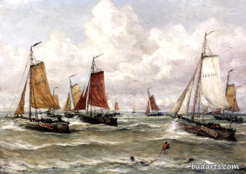 A Scheveningen Fishing Fleet