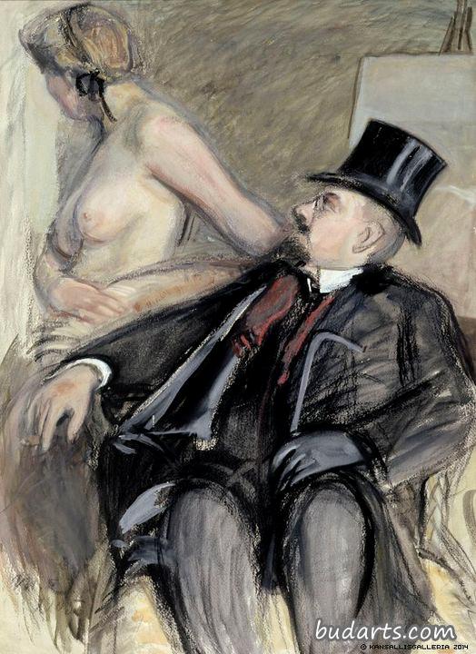 Arne Cederholm with a Model