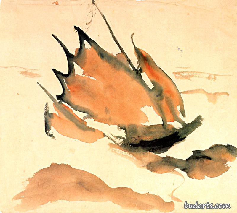 满帆帆船